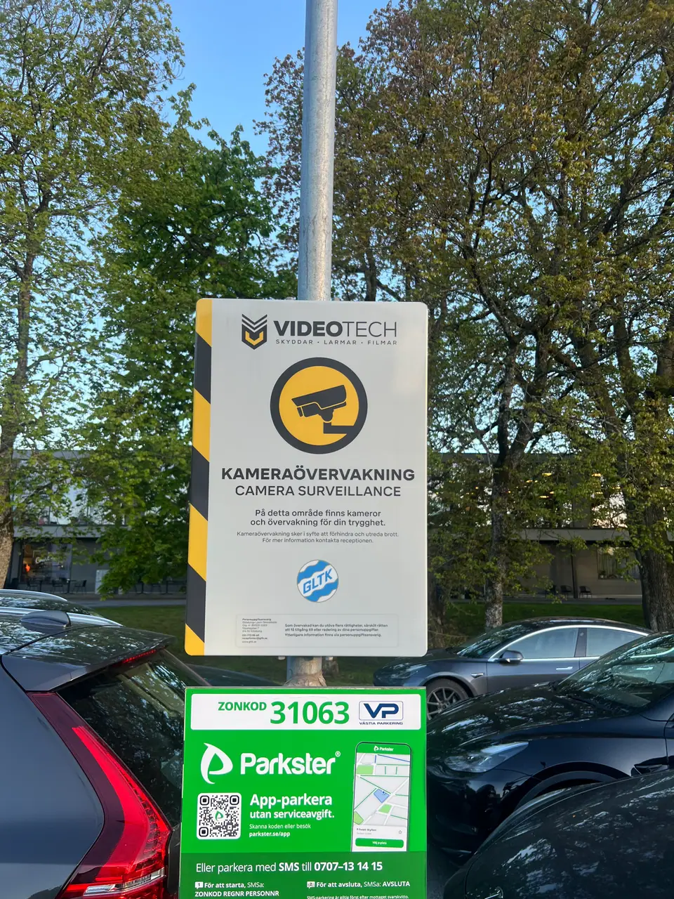 Videotech stolpskylt obelyst